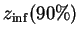 $z_{\rm inf}(90\%)$